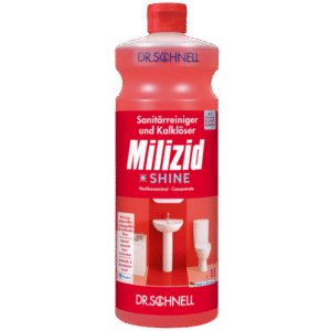 Sanitarinės patalpos ir kalkių nuosėdų valiklis su paviršių apsauga MILIZID SHINE